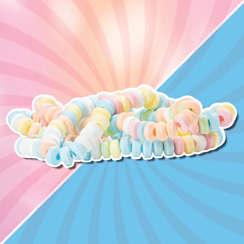 36 Candy Necklaces Individually Wrapped, Choker Style, Nostalgic Pastel Candy Jewelry Perfect for Party Favors, Pinata Fillers a