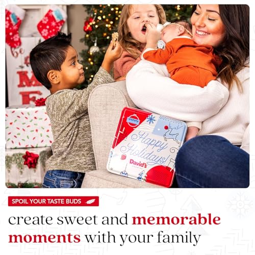 Davids Cookies Winter Wonderland Butter Pecan Meltaway Cookies Tin - Delicious Butter Cookies with Crunchy Pecans - Soft & Melt