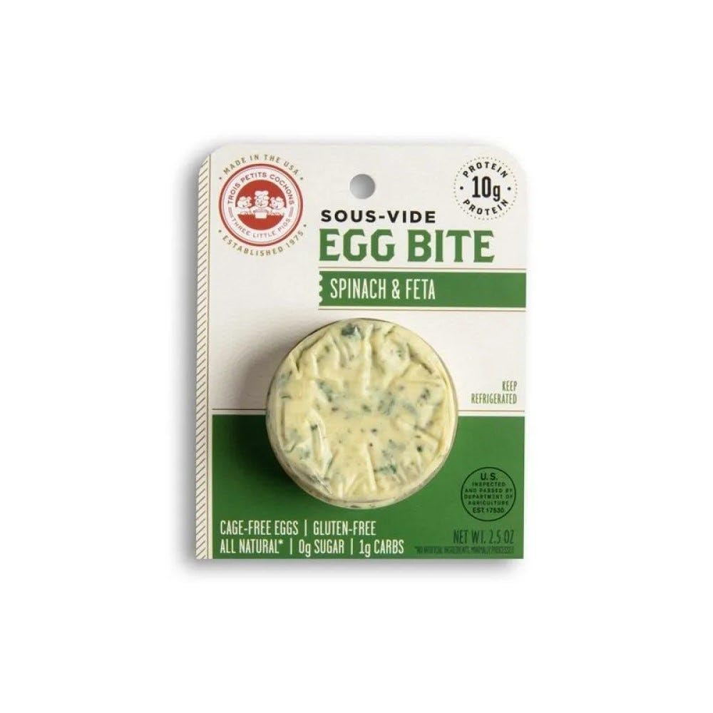 Generic Three Little Pigs Sous Vide Egg Bite Spinach & Feta, 2.5OZ, 12 Pack