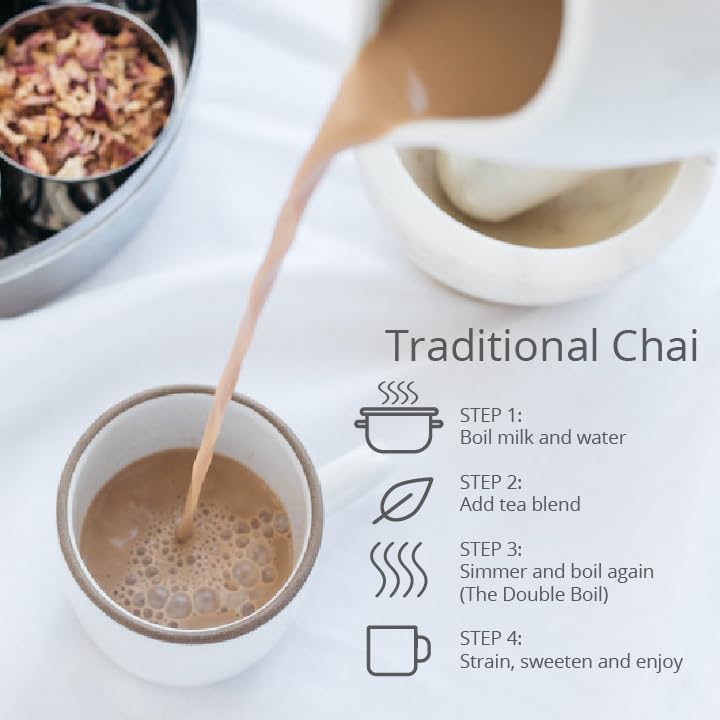 The Chai Box Loose Leaf 100% Organic Black Tea - Featured In Oprahs Favorite Things | Caffeinated Black Tea With Ginger, Cinnamon, Clove, Fennel & Cardamom (Pack Of 1) 2.5 Oz | Makes 25 Cups | Small Batch Loose Leaf Tea With Whole, Enhanced Spices
