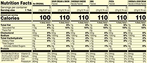 Pringles Flavored Variety Pack Potato Crisps - Original, Sour Cream and Onion, Cheddar Cheese, BBQ, Pizza, Cheddar and Sour Crea