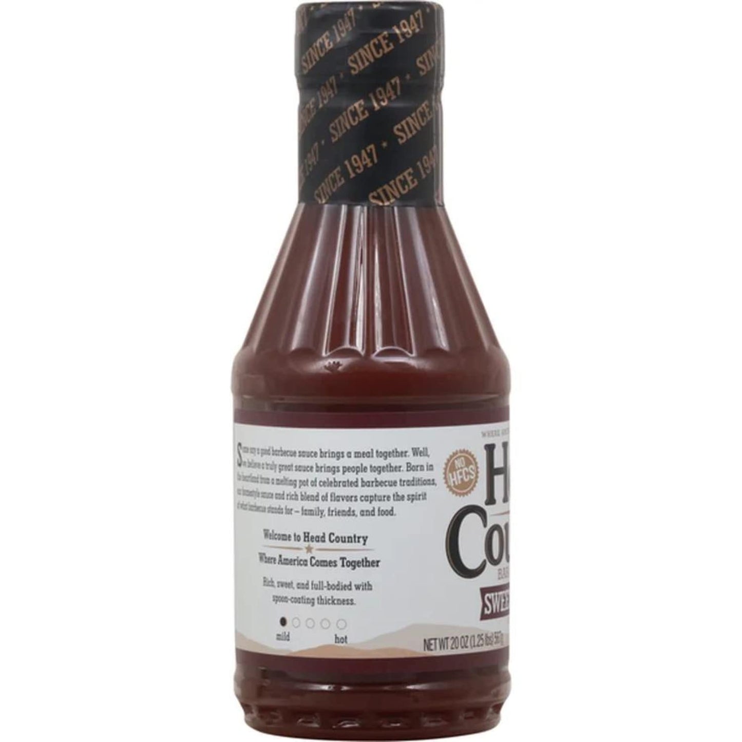 Head Country Bar-B-Q Sauce  Sweet & Sticky | Gluten Free BBQ Sauce With No Allergens Or Preservatives | Sweet & Robust Championship Barbecue Sauce Great on Beef  Pork & Chicken | 20 Ounce  Pack of 1