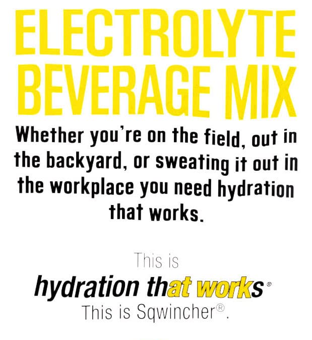 Sqwincher Powder Pack, Lemonade Flavor Electrolyte Drink Concentrate, 47.66 Oz Packet (Pack Of 16)