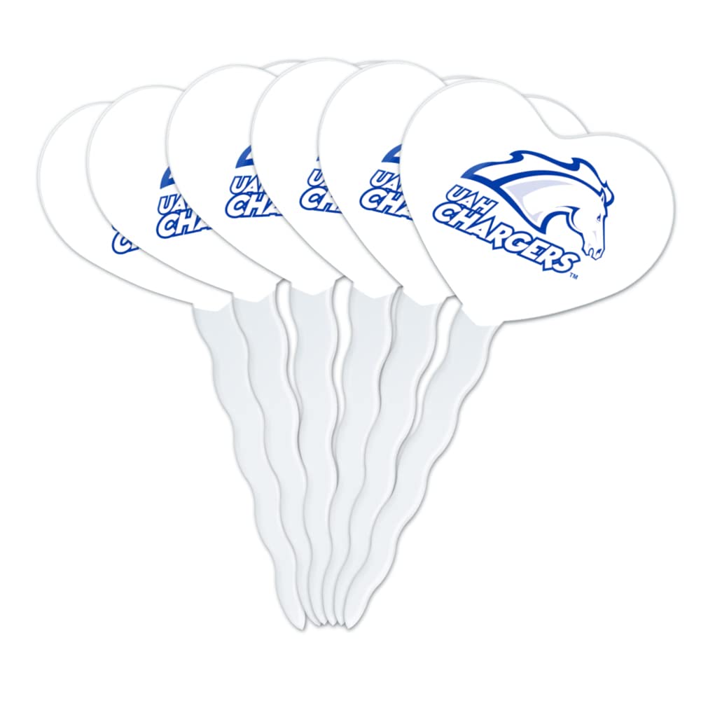 GRAPHICS & MORE Cupcake Picks Set of 6, Acrylic, Heart Design, One Size, University of Alabama Huntsville