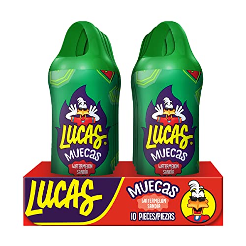 Lucas Muecas Lollipop Watermelon Flavor Candy, 0.88oz - 10 Pieces Pack (Pack of 3)