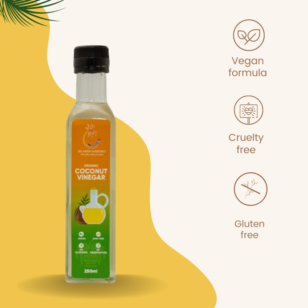 Islands Harvest Organic Coconut Vinegar Pack Of 3 - Vegan, Kosher, Halal, Non-Gmo, Usda Organic - Rich & Tangy With Aromatic Coc