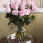 KaBloom 12 Pink Roses in Vase - Fresh Flowers for Birthdays, Sympathy, Anniversaries, Valentine’s Day, Mother’s Day - Model KADF-VD-277-A999-V118
