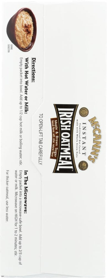 McCanns Instant Irish Oatmeal Maple Brown Sugar, 10 ct, 3 pk