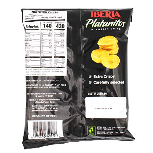 Iberia Lightly Salted Plantain Chips  3 Ounce (Pack of 24)