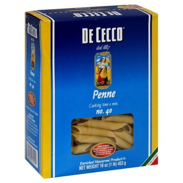 De Cecco Pasta Penne Lisce,Size 16 Oz,(Pack Of 12)