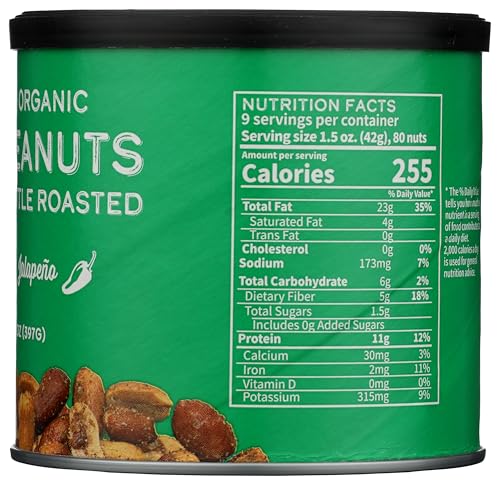 CBS Nuts Organic Kettle Roasted Jalapeno Peanuts, 14 OZ