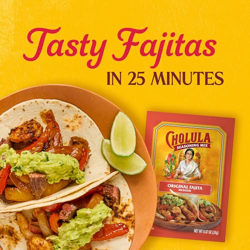 Cholula Seasoning Mix  Original Fajita  Medium Heat  For Chicken  Steak  Shrimp & Veggie Fajitas  0.87 oz (Pack of 12)