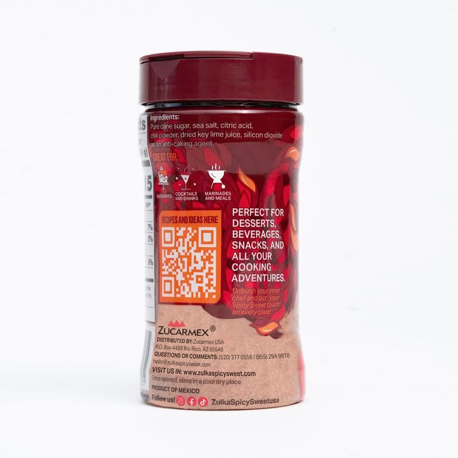 Zulka Spicy Sweet, Pure Cane Sugar With Chili Powder And Key Lime Juice, 8.82Oz