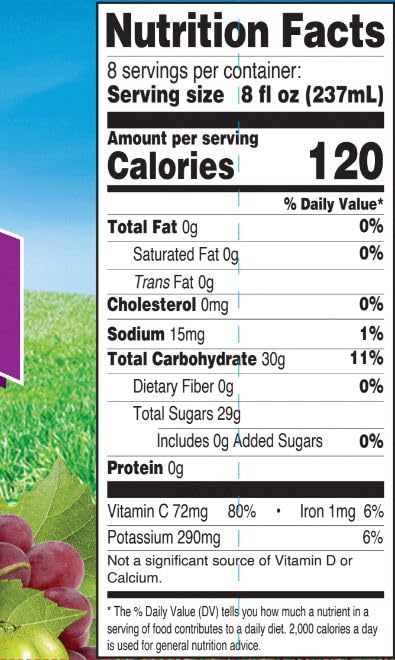 Langers 100% Juice with Vitamin C, Apple Grape, 64 Fl Oz (Pack of 8)