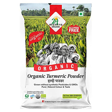 24 Mantra Organic Turmeric Powder/Haldi Powder/Pasupu Podi - 100Gms | Pack Of 1 | 100% Organic | Chemical Free & Pesticides Free