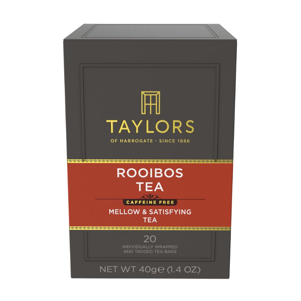 Taylors Of Harrogate Rooibos Tea  Individually Wrapped Bags  20 Count (Pack Of 1)  Mellow  Malty  And Slightly Honeyed  Energy Blend-Free  Enjoy Hot Or Iced  20 Teabags