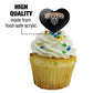 GRAPHICS & MORE Cupcake Picks Set of 6, Heart Design, Acrylic, One Size, Mercer University