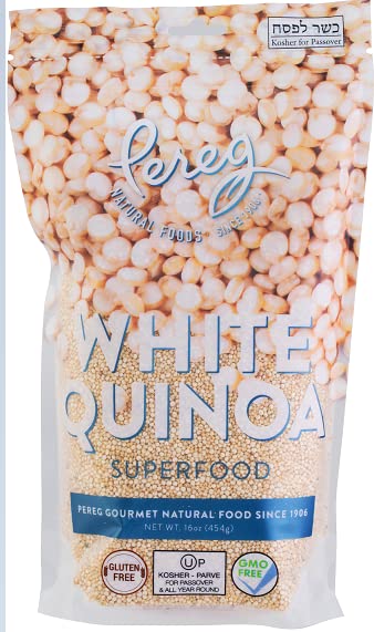 Pereg Gourmet White Quinoa, 16oz Resealable Pouch, Gluten Free, Great for Salads, Kosher for Passover
