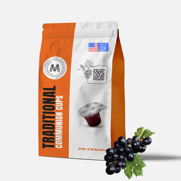 PACK IT HUB Travel Pack - The Miracle Meal Pre-Filled Traditional Communion Cup - Bag of 50 with Wafer and 100% Concord Grape Ju
