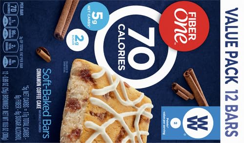 Fiber One 70 Calorie Soft-Baked Bars, Cinnamon Coffee Cake, Value Pack, 12 Bars, 10.6 oz