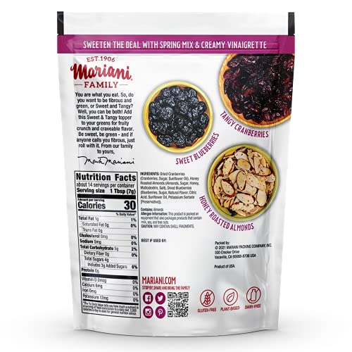 Mariani Dried Fruit, Salad Toppers, Sweet & Tangy, 3.5 Oz