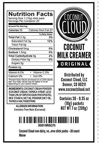 Coconut Cloud: Vegan Assorted Coffee Creamer Pack. Dairy Free, Made From Coconut Powder Milk With Mct Oil | 20 Each Of Original,