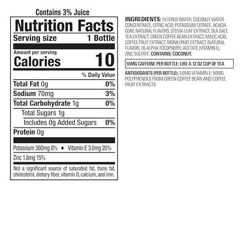 Bai Antioxidant Infused Water Beverage, Puna Coconut Pineapple, with Vitamin C and No Artificial Sweeteners, 18 Fluid Ounce Bott