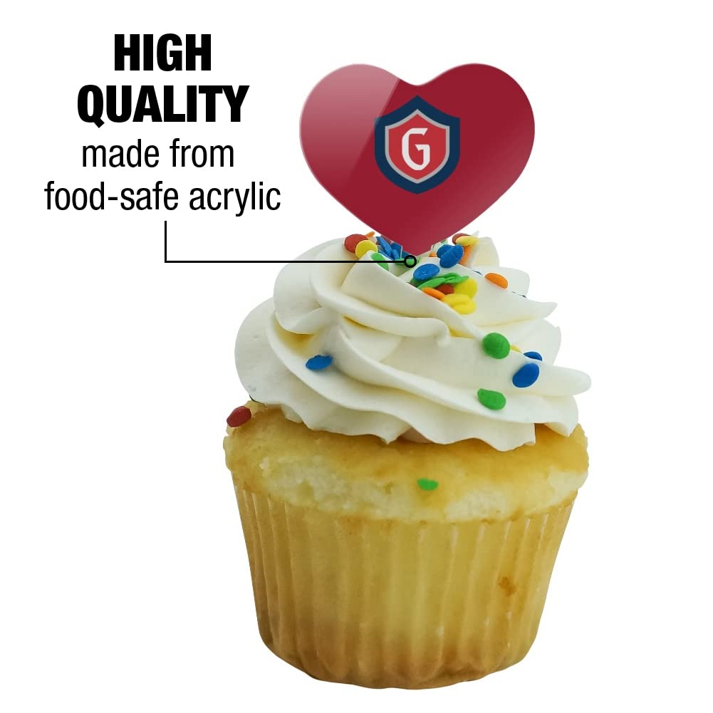 GRAPHICS & MORE Cupcake Picks Set of 6, Acrylic, Saint Marys College, Heart Love Design, One Size, Model CUPCAKE.HEART.CLCSTM.Z008669