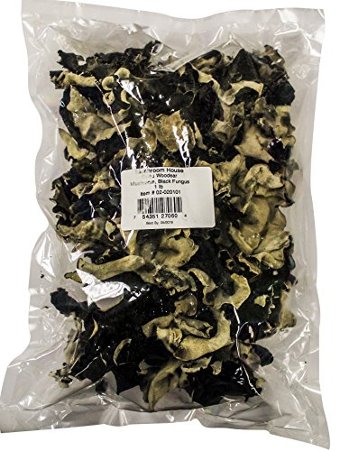 Mushroom House Dried Woodear Mushroom, Black Fungus, 1 Pound
