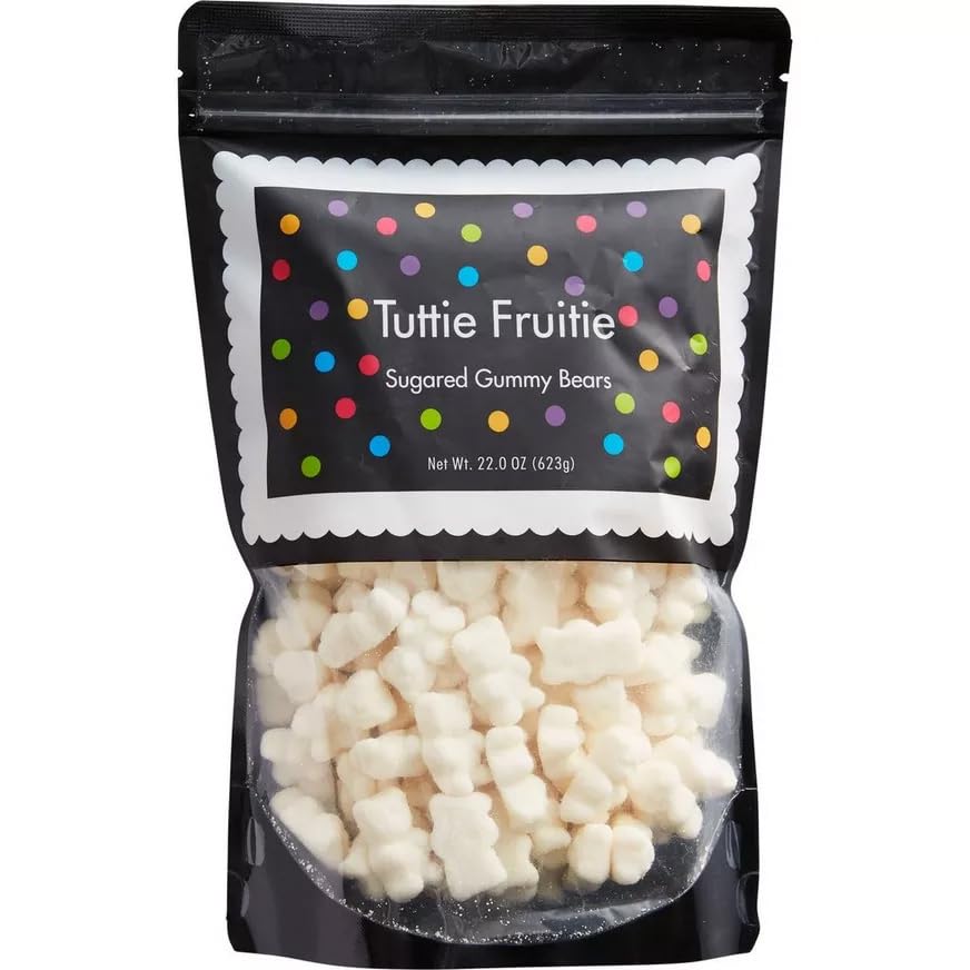 The Hampton Popcorn Company White Gummy Bears, Tutti Frutti Flavor, 22 Ounce Resealable Bag