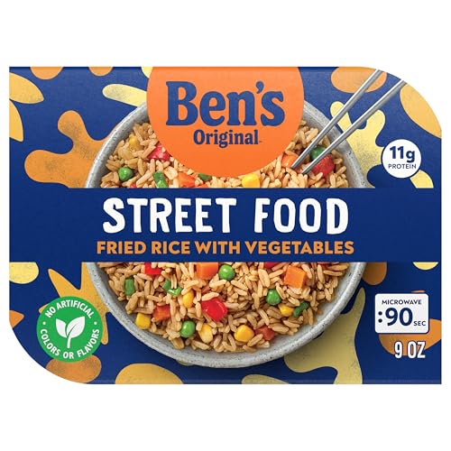 BEN S ORIGINAL Street Food Fried Rice with Vegetables, Prepared Entr  e, Microwavable Heat-&-Eat Bowl in 90 Seconds, 9 oz (Pack