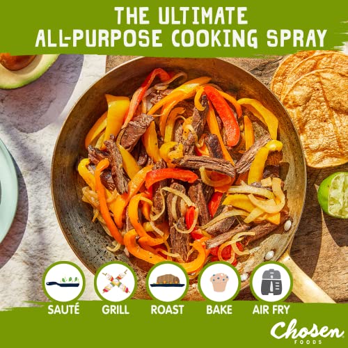 Chosen Foods 100% Pure Avocado Oil Spray, Keto and Paleo Diet Friendly, Kosher Cooking Spray for Baking, High-Heat Cooking and F
