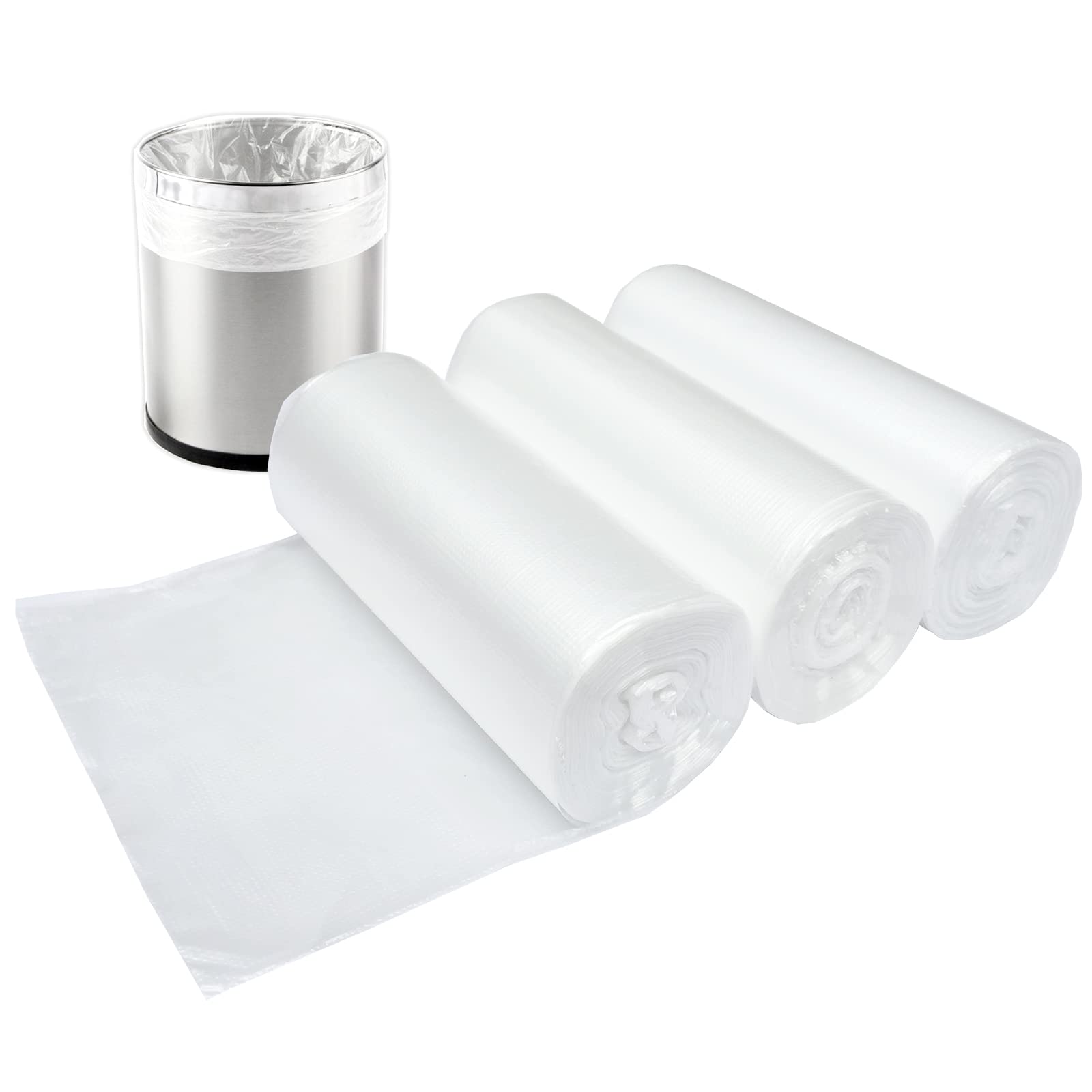 1.2 Gallon Small Trash Bags, 4.5 Liter Trash Can Liners Garbage Bags Wastebaskets Liners For Bathroom, 150 Counts Clear Bags