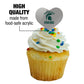 GRAPHICS & MORE Cupcake Toppers Set of 6, Acrylic, Michigan State Spartans Heart Love Design