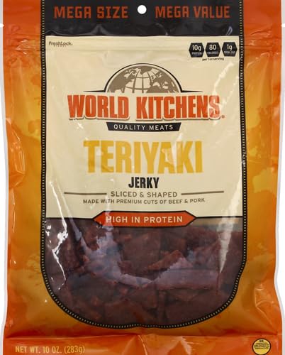 World Kitchens Jerky, Teriyaki Flavor, 10 Ounce, Pack of 1