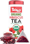 Tozzy Usda Organic Hibiscus Tea Bags | 3G X 42 Count (Large Pyramid Tea Bags) | Rich Concentration | Pure Plant-Based Ingredient