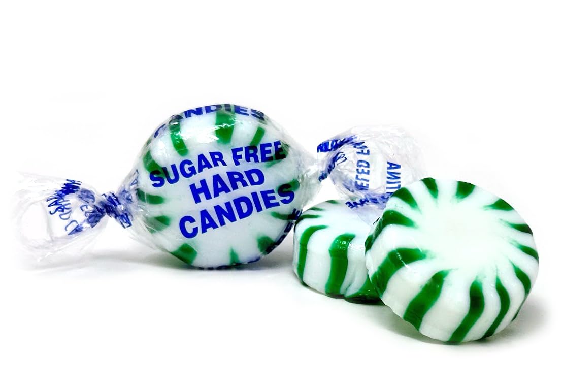 SweetGourmet Sugar-Free Spearmint Starlight Hard Candy | 1 lb | White, Green