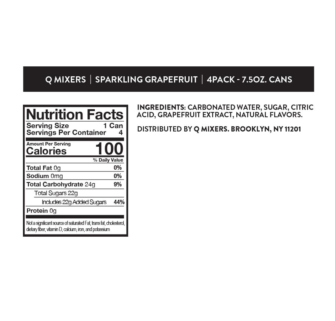 Q MIXERS Sparkling G fruit Mixer, Natural, 7.5 Fl Oz (Pack of 24), Model CAN-LTN75-SHP