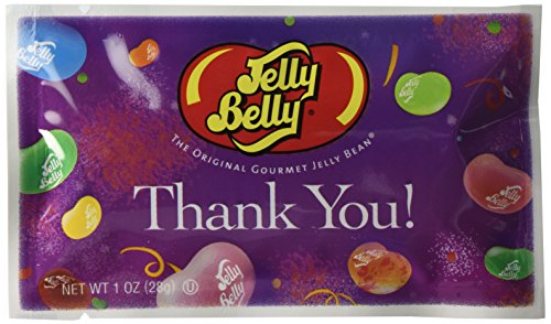 Thank You Assorted Flavors Jelly Beans - 1 Oz. Bag. 6 Count