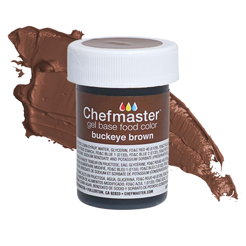 Chefmaster Buckeye Brown Gel Food Coloring | Vibrant Color | Professional-Grade Dye for Icing, Frosting, Fondant | Baking & Deco