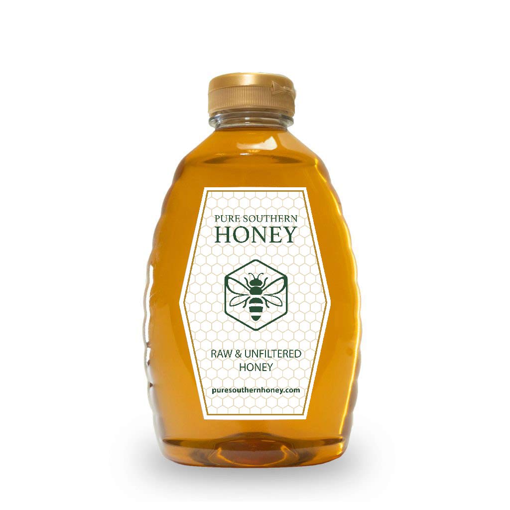 100% Authentic, USA - Made Raw Unfiltered Honey, Pure Southern Honey [ 2 lb] - Unheated - Non - GMO, No Additives, All - Natural