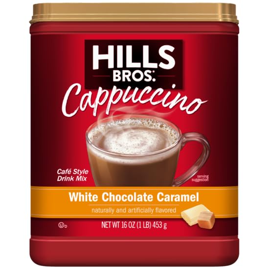 Hills Bros. Cappuccino Variety Pack - Double Mocha, White Chocolate Caramel, English Toffee - 48 Ounce (Pack of 1)