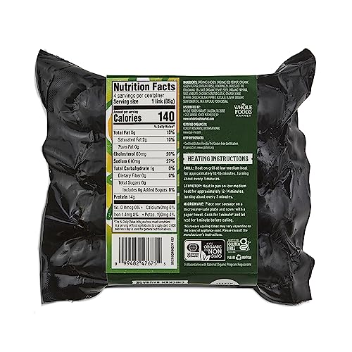 365 By Whole Foods Market, Chicken Sausage Italian Mild Organic Step 3, 12 Ounce