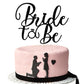 sodasos Glitter Bride to Be Cake Topper - Black, 7x8 inches, Paper, Model HP-606-1223, Ideal for Bridal Shower, Bachelorette Decorations