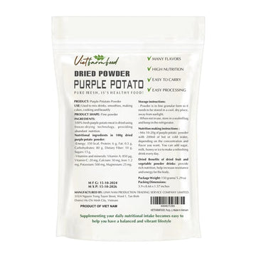Purple Potato Powder 5.29 Oz (150G) Vietfarmfood: Freeze-Dried Extracted From 100% Pure, Sugar-Free. Used To Mix Mixed Drinks Fr