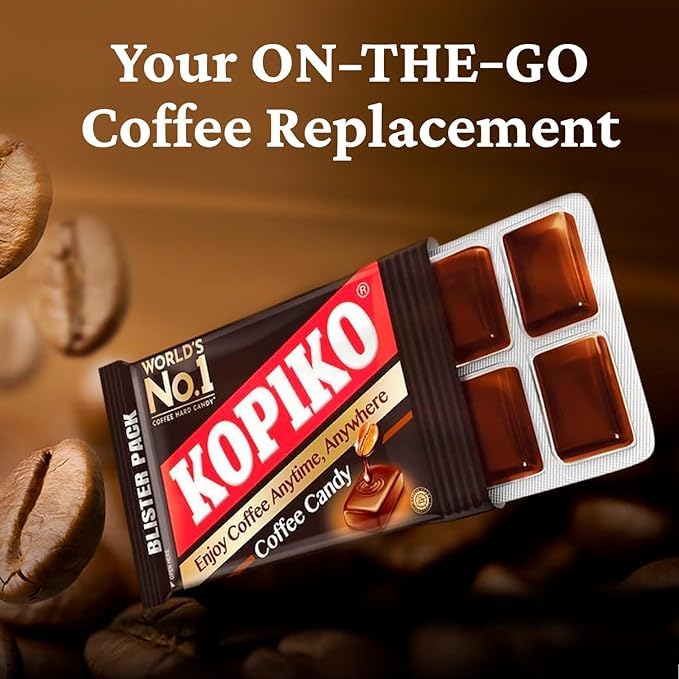 Kopiko Coffee Candy - Bold-Tasty Hard Candy with Real Coffee Extract - 4-Pack 4.23 oz - Brown