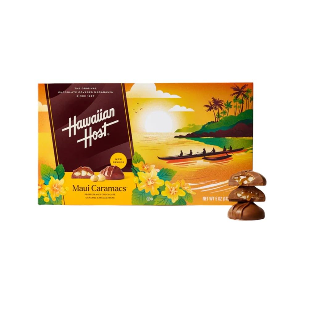 Hawaiian Host Caramac Box with Macadamia & Caramel - 6 Ounce - Brown - Maui Caramacs