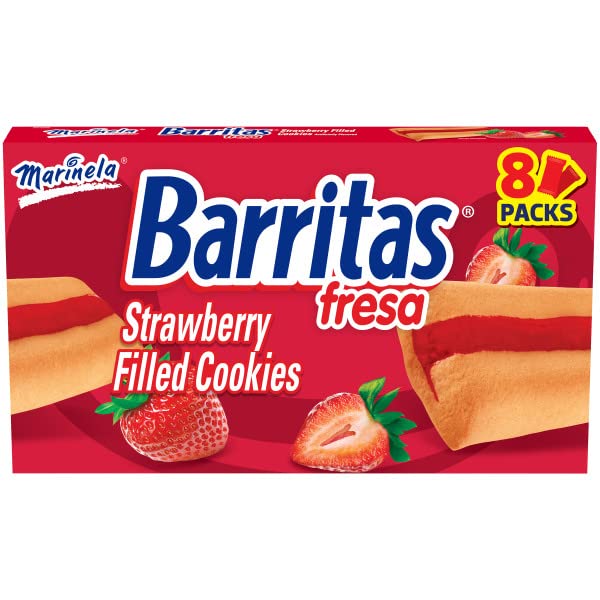Marinela Barritas Fresa Strawberry Soft Filled Cookie Bar 2 Pack (16 Count)