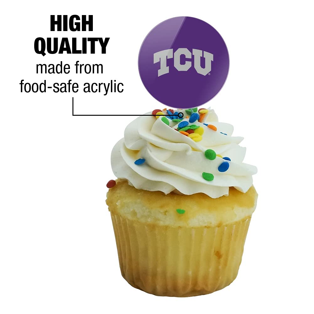 Tcu Primary Logo Cupcake Picks Toppers Decoration Set Of 6