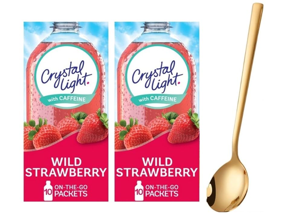 Sukkar Pasha Crystal Light On The Go Drink Mix, Sugar-Free Wild Strawberry, 2 Pack of 10 Pouches, 0.67 Ounce Each